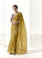 Mustard Glass Tissue Silk Sequence Party Wear Saree