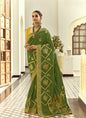 Olive Dola Silk Heavy Zari Weaving Wedding Sarees