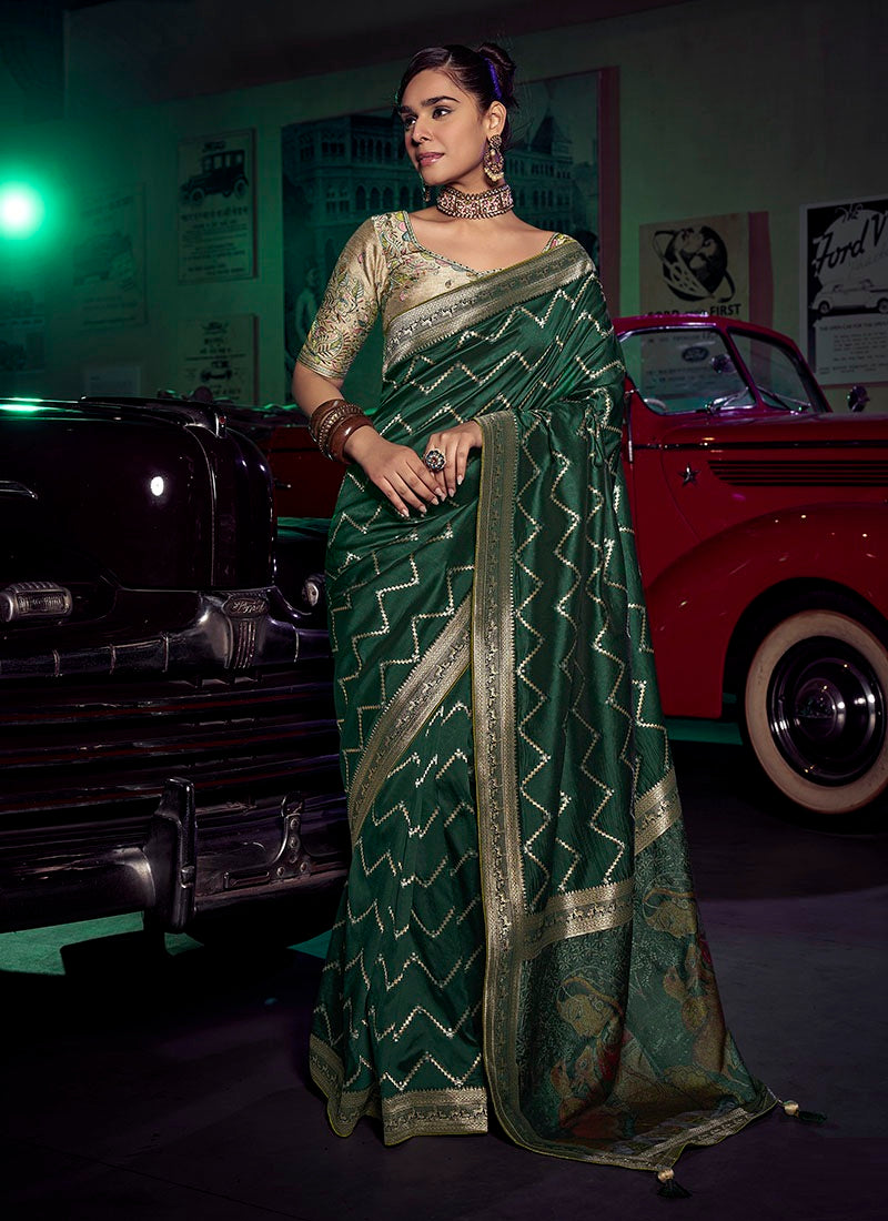 Viscose Silk With 3D Weaved Pallu Festival Wear Saree