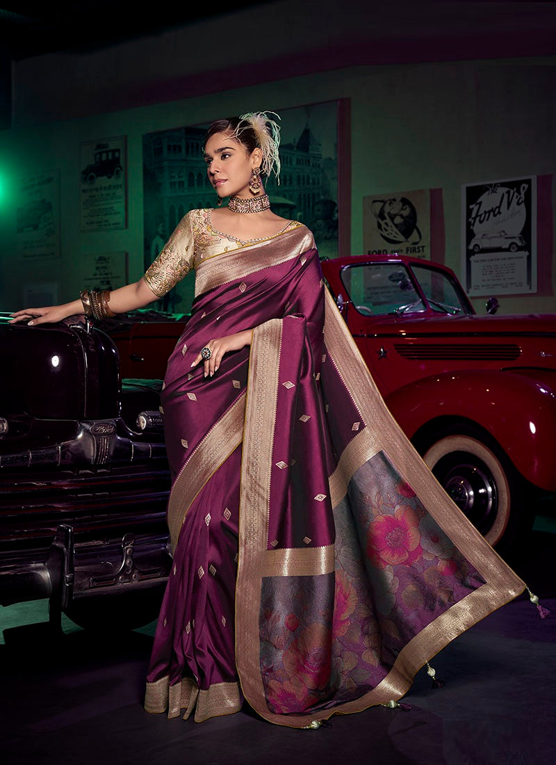 Viscose Silk With 3D Weaved Pallu Festival Wear Saree