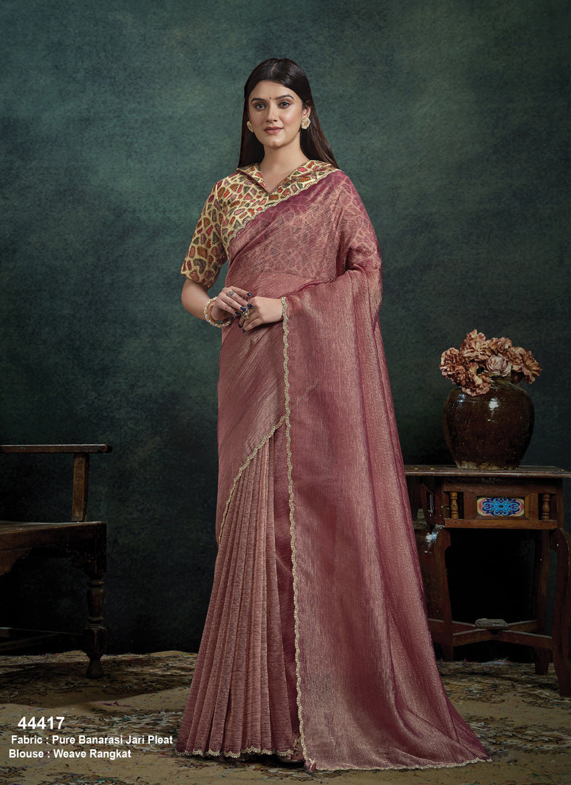Designer Party Wear Saree with Embroidered Border Party Wear Sarees
