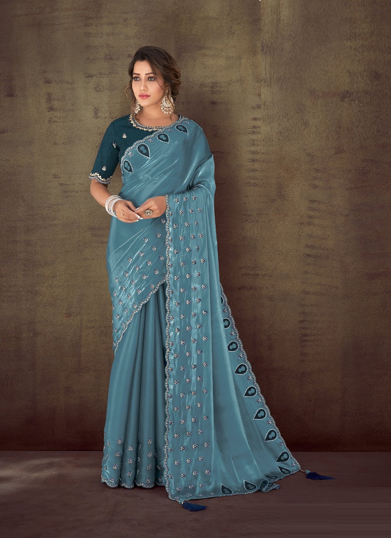 Designer Embroidered Party Wear Saree