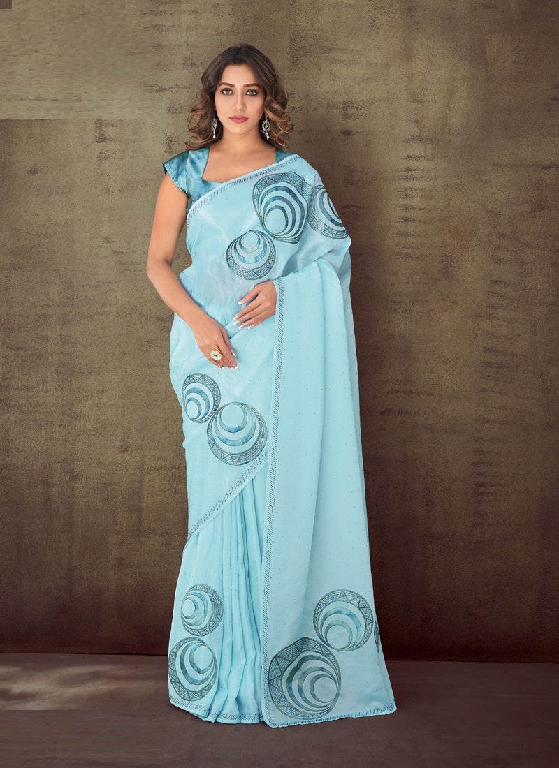 Designer Embroidered Party Wear Saree
