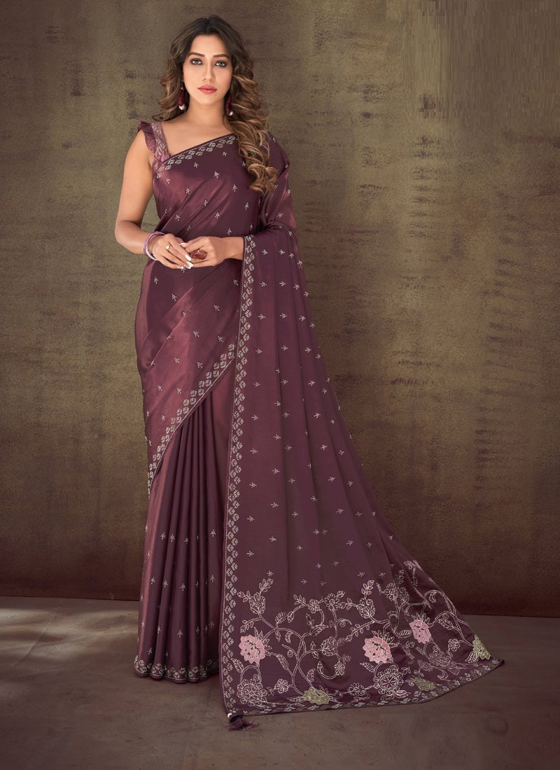 Designer Embroidered Party Wear Saree