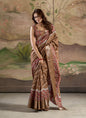 Coffee Silk Blended Printed Casual Wear Saree