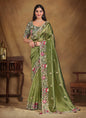 Olive Designer Blouse Beautiful Saree