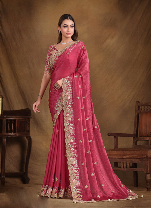 Red Designer Blouse Beautiful Saree