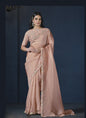 Peach Sequence Heavy Designer Blouse Party Wear Saree