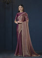 Shaded Burgundy Crape Satin Silk Designer Blouse Party Wear Saree
