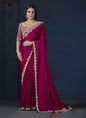 Blood Red Sequence Designer Blouse Party Wear Saree