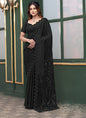 Black Lyra Sequence Heavy Designer Blouse One Minute Saree