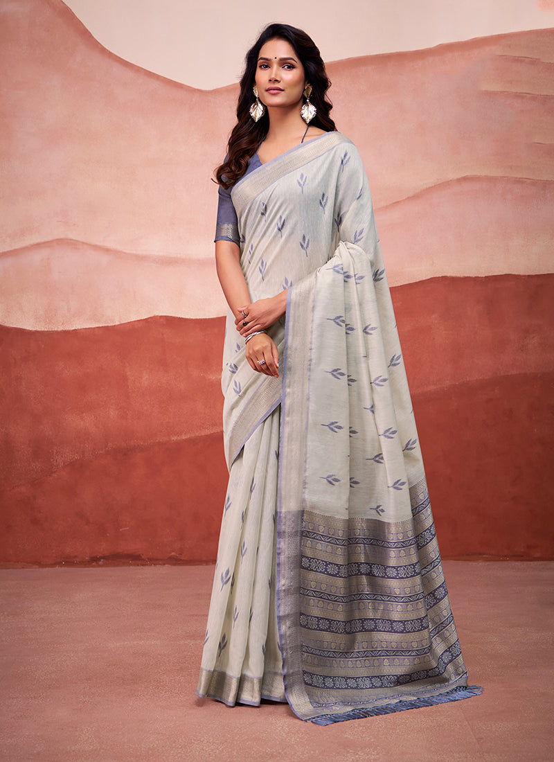 Mondal Cotton Party Wear Saree-Mango