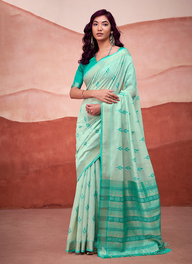 Mondal Cotton Party Wear Saree-Mango