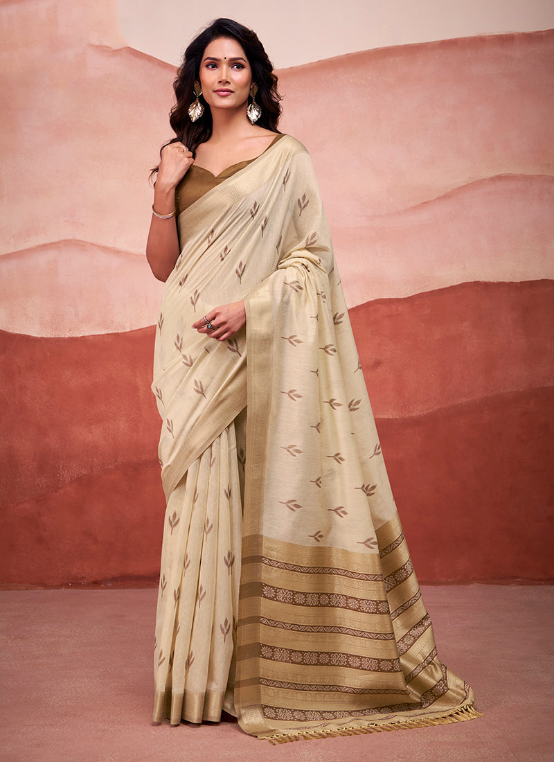 Mondal Cotton Party Wear Saree-Mango