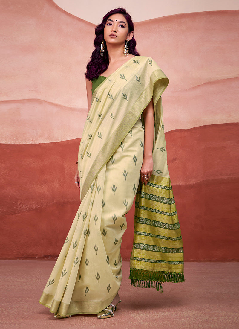 Mondal Cotton Party Wear Saree-Mango