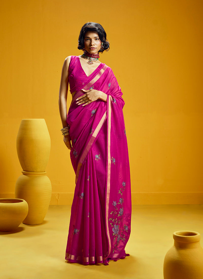 Munga Cotton Handloom Weaving Casual Wear Saree