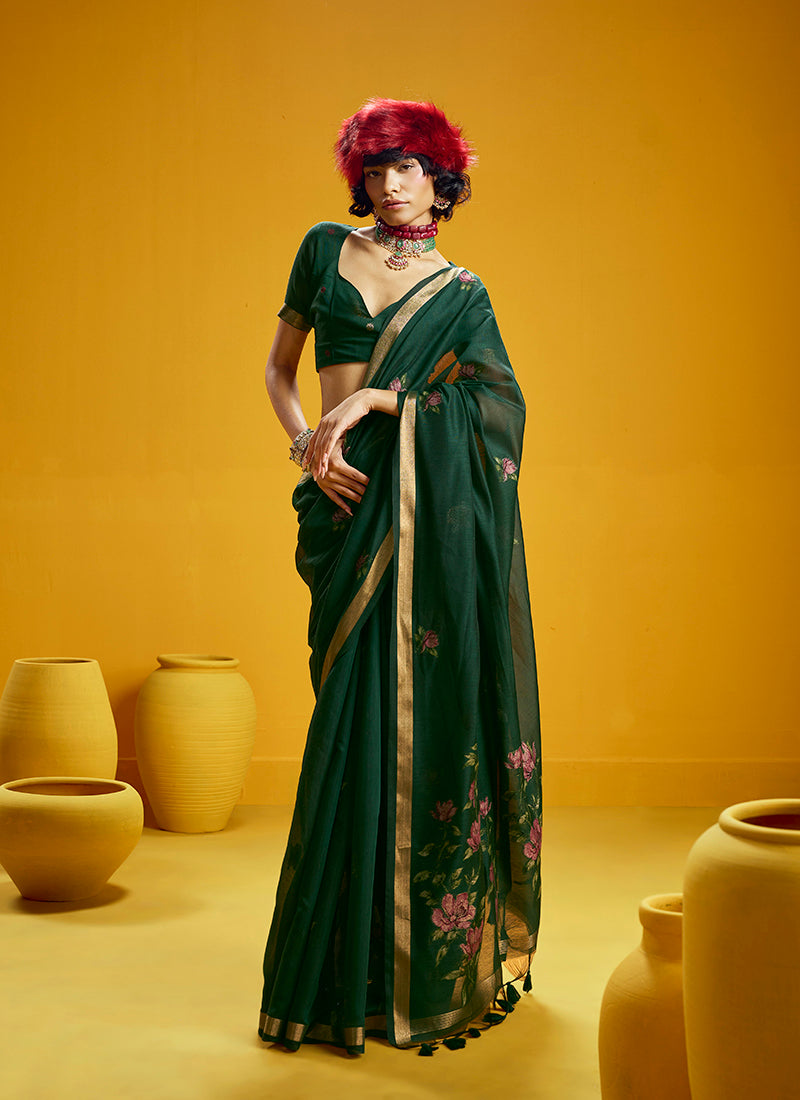 Munga Cotton Handloom Weaving Casual Wear Saree