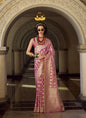 Baby Pink Tissue Silk With Zari Weaving Wedding Wear Saree