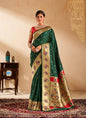 Green Paithani Silk Woven Work With Beautiful Zari Butti In All Over Saree