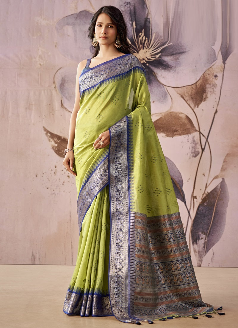 Tusser Silk Saree with Rich Zari Border Collection