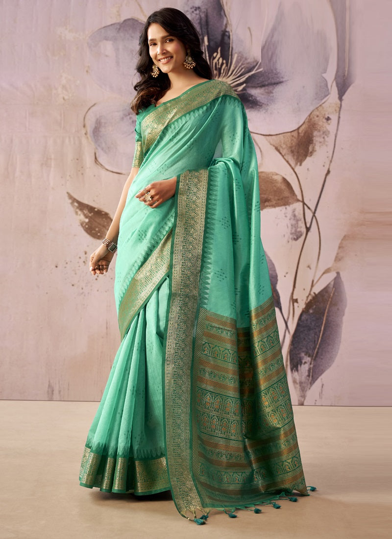 Tusser Silk Saree with Rich Zari Border Collection