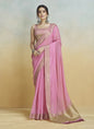 Pink Khadi Silk With Beautiful Tussle Casual Wear Saree