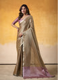 Chiku Tissue Silk With Beautiful Tussle On Pallu Casual & Office Wear Saree