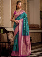 Peacock Green & Magenta Soft Silk Wedding Wear Sarees