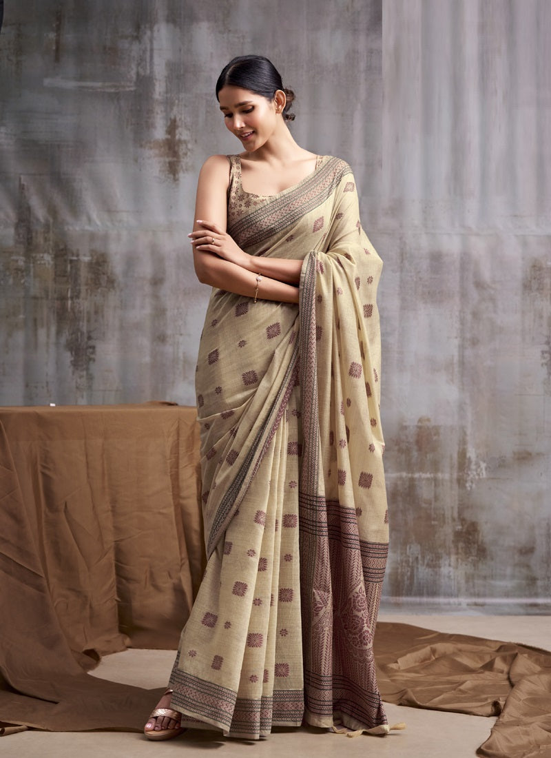 Soft Cotton Woven Saree Daily, Office & Festive Wear