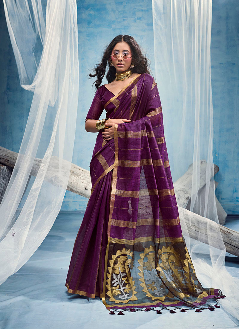 Munga Cotton  Handloom Weaving Casual Wear Saree