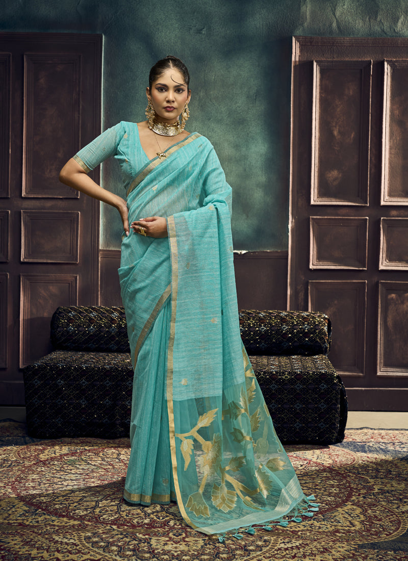 Pure Munga Silk Handloom Weaving Festival Wear Saree