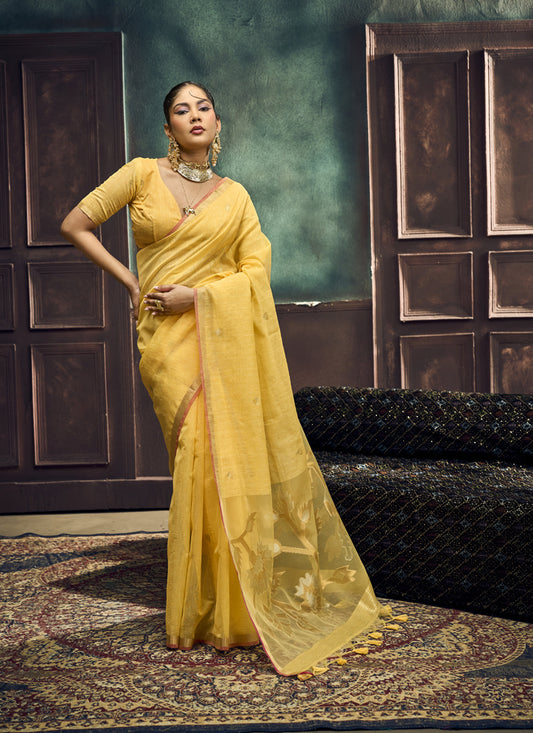 Pure Munga Silk Handloom Weaving Festival Wear Saree
