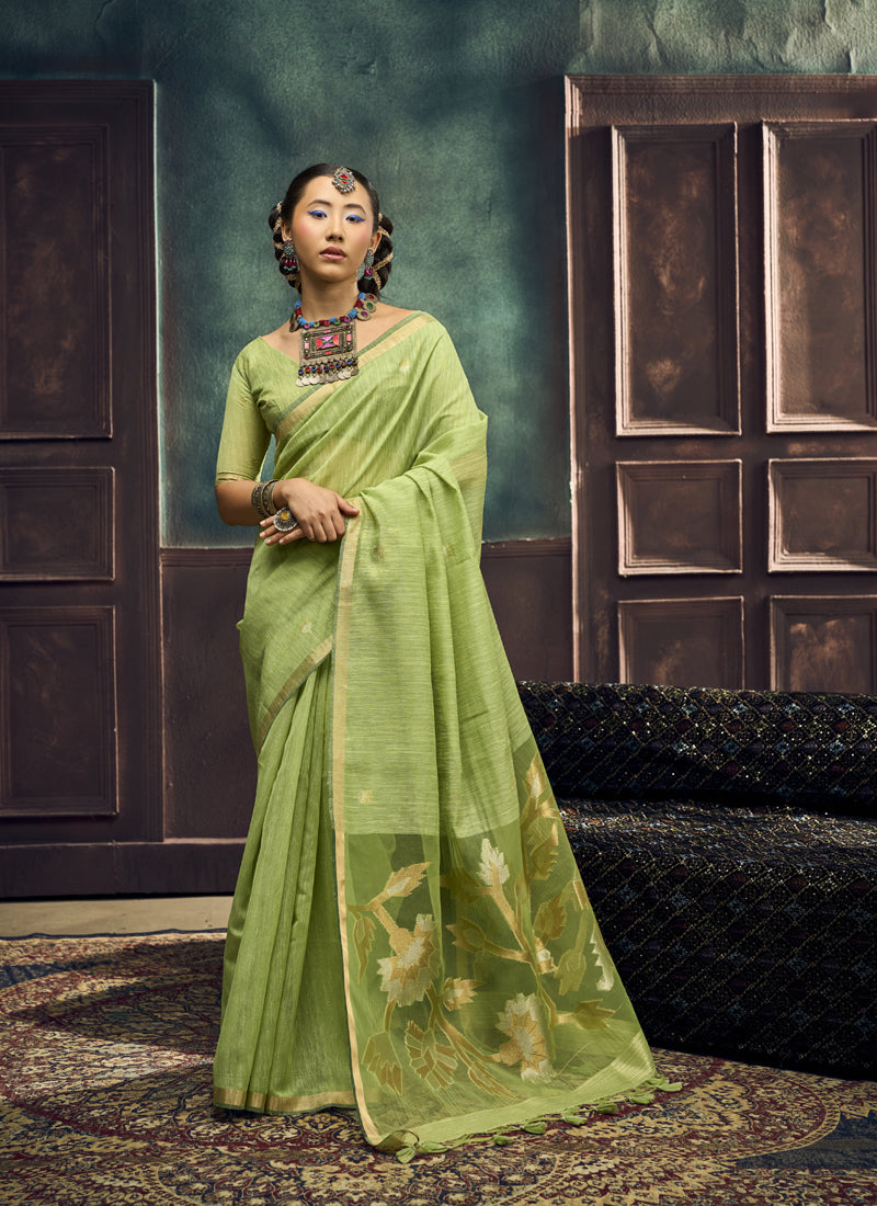 Pure Munga Silk Handloom Weaving Festival Wear Saree