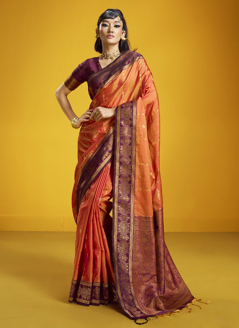 Pure Silk Handloom Weaving Festival Wear Saree
