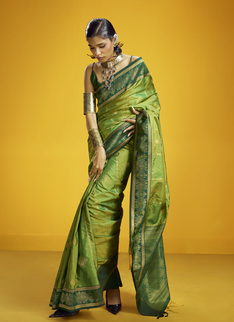 Pure Silk Handloom Weaving Festival Wear Saree