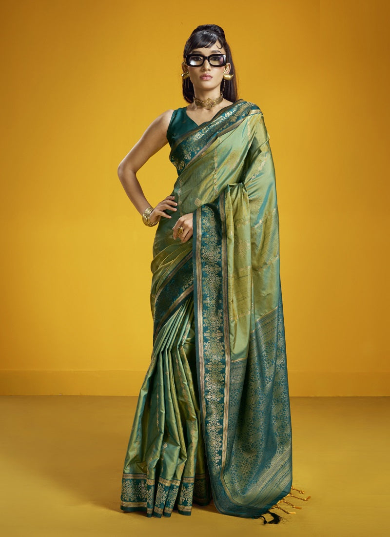 Pure Silk Handloom Weaving Festival Wear Saree