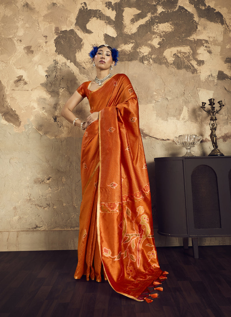 Silk With Handloom Weaving Festival Wear Saree