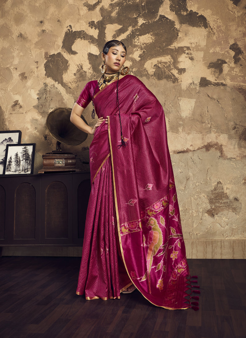 Silk With Handloom Weaving Festival Wear Saree