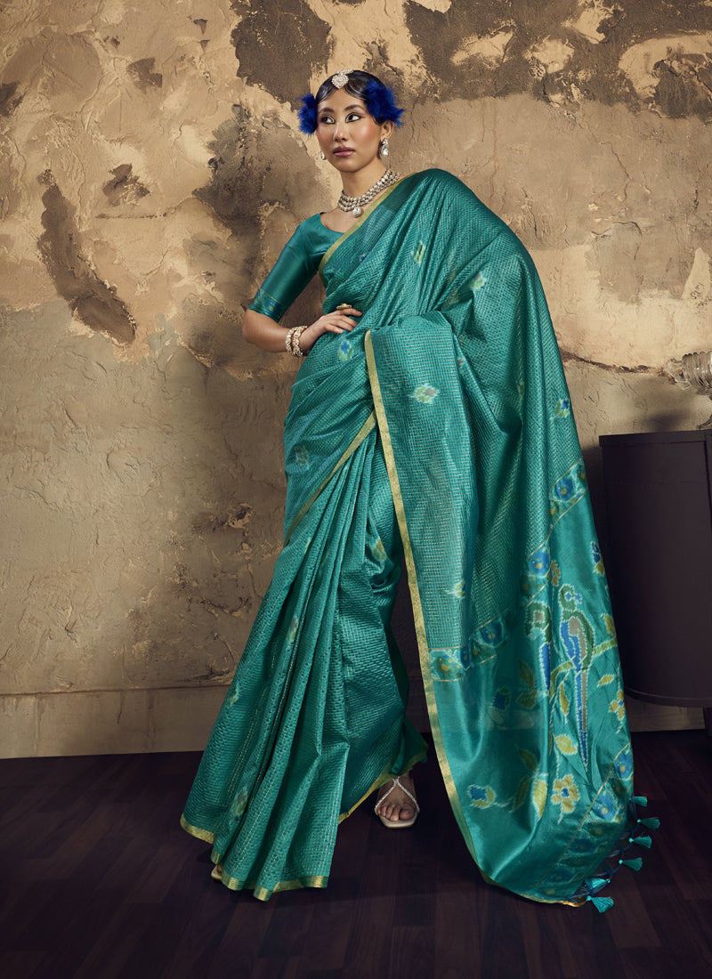 Silk With Handloom Weaving Festival Wear Saree