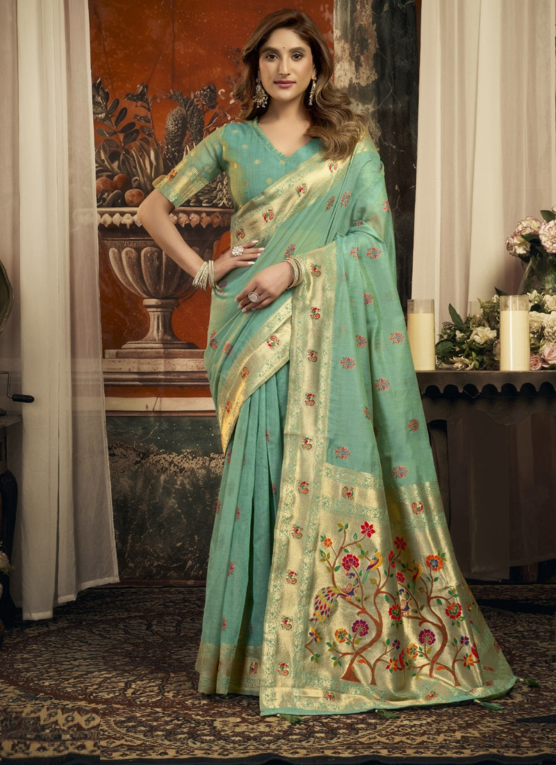 Super Kota Zari Border Festival Wear Saree
