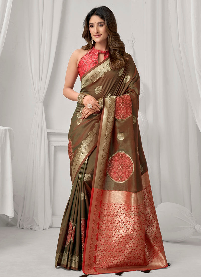 Soft Silk Saree with Fancy Pom-Pom Detailing