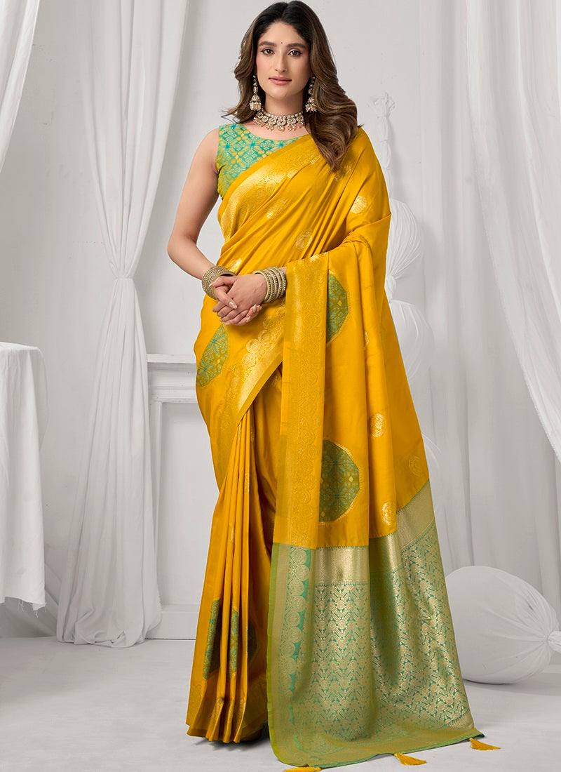 Soft Silk Saree with Fancy Pom-Pom Detailing