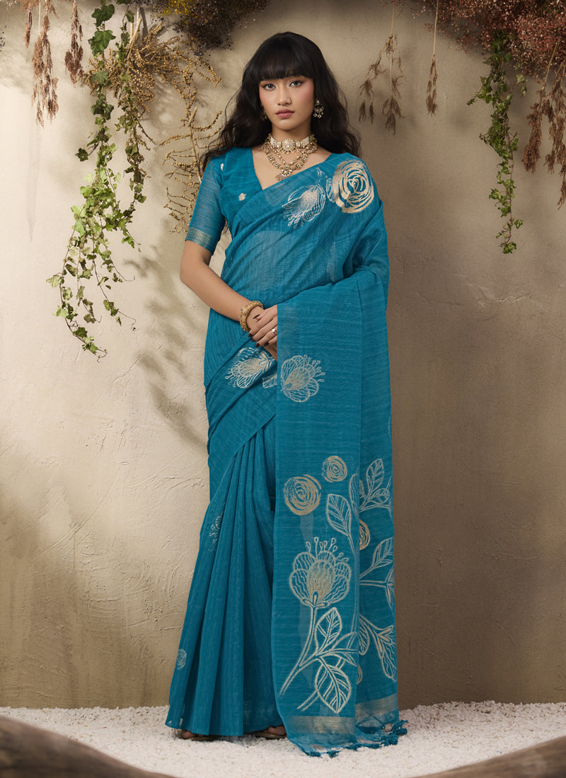 Party Wear Munga Silk Handloom Weaving Saree