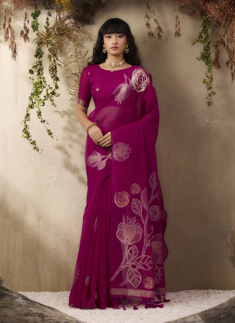 Party Wear Munga Silk Handloom Weaving Saree