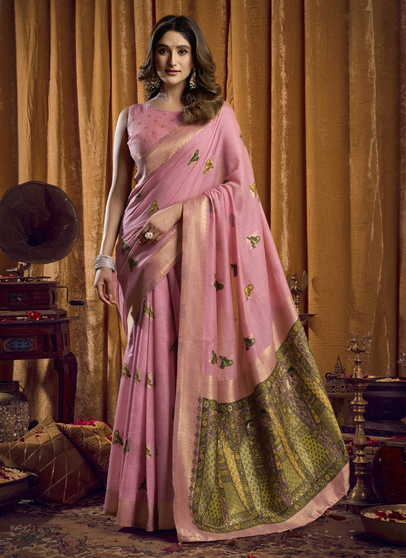 Khadi Cotton Saree with Elegant Jhallar Border Saree