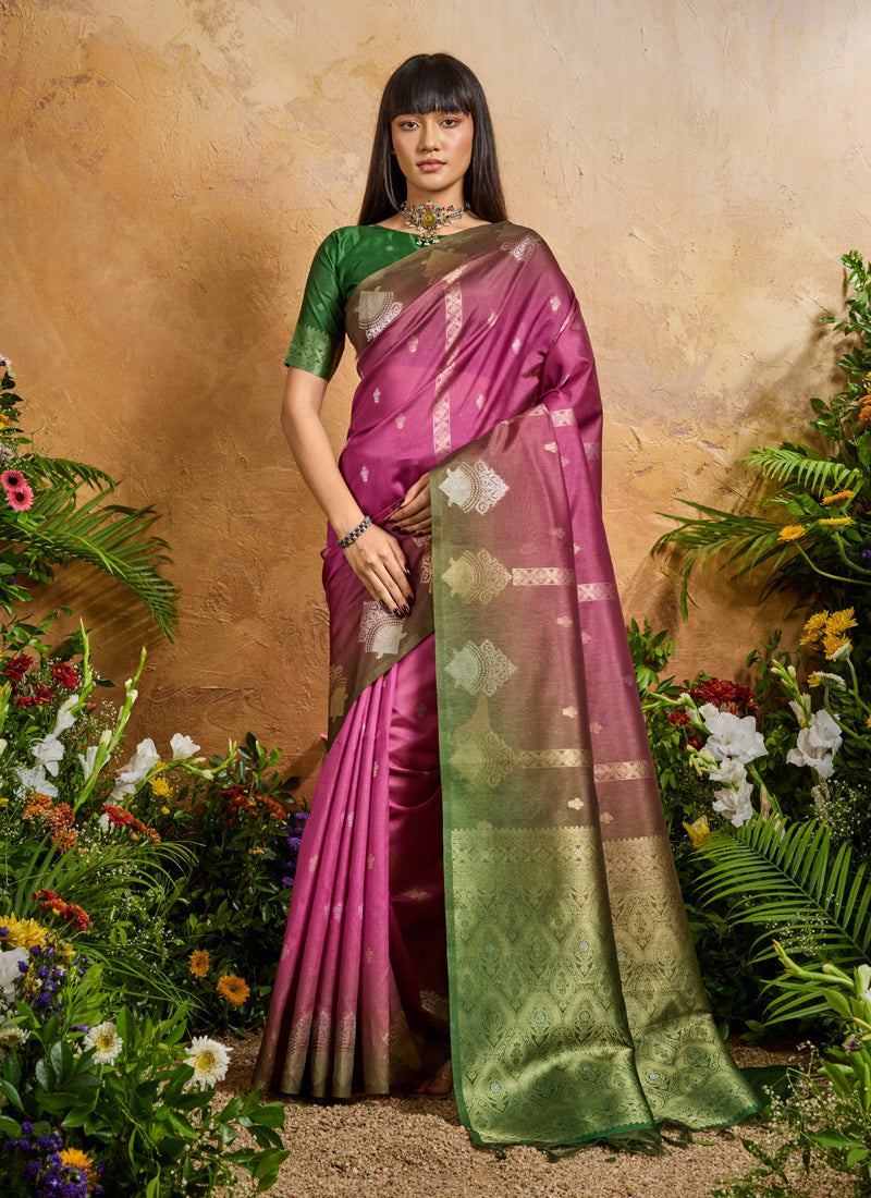 Party Wear Handloom Paper Silk Traditional Saree