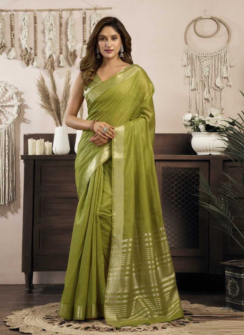 Khadi Cotton Saree with Elegant Jhallar Border Saree
