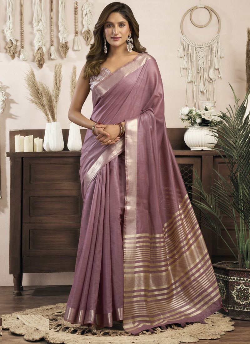 Khadi Cotton Saree with Elegant Jhallar Border Saree