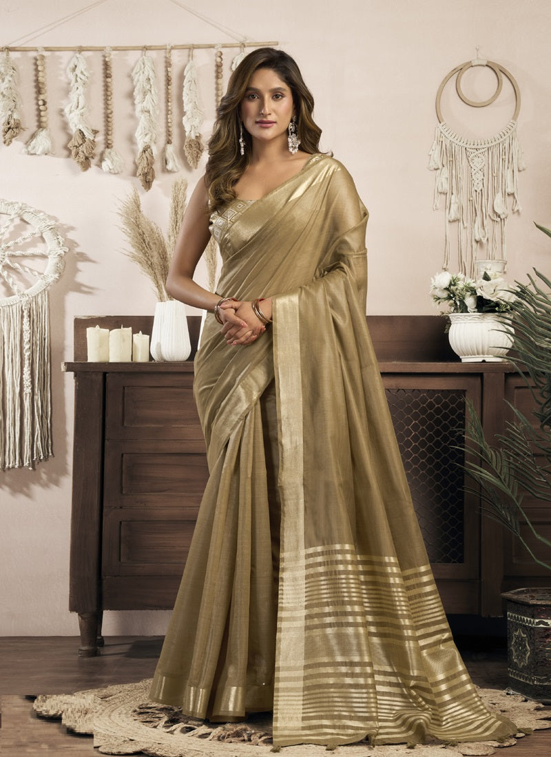 Khadi Cotton Saree with Elegant Jhallar Border Saree
