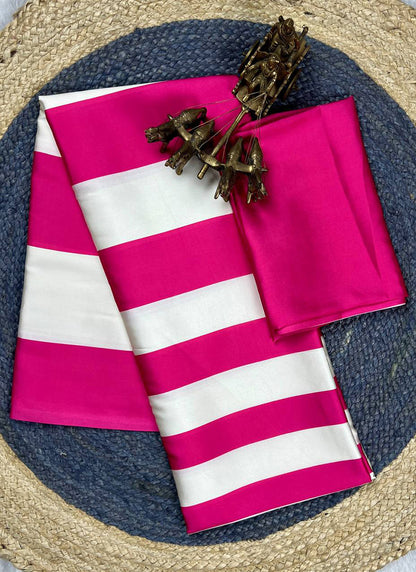 Pink Original Japan Devsena satin Saree Japan Satin Digital Print Blouse